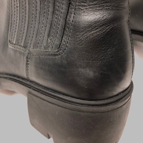 Steve Madden Rankel Chunky Platform Boots 10 Leather Lug Sole Chelsea Y2K Style - Picture 10 of 12